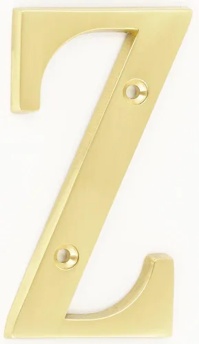 Miniatura 24 de ZW Hardware B100 Letra M de latón macizo de latón brillante de 4 pulgadas