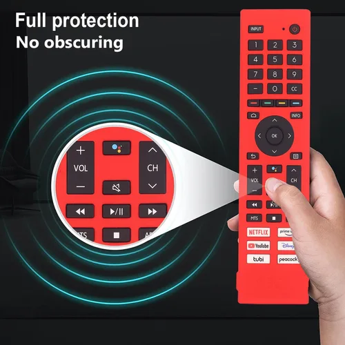 Miniatura 3 de Hisense ERF3J80H ERF3G80H ERF3F80H - Funda de silicona para control remoto Hisense 4K UHD Android Smart TV, a prueba de golpes, con cordón (negro)