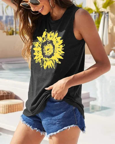 Miniatura 3 de Hount - Camisetas sin mangas para mujer, estilo casual, sueltas, con gráficos, cómodas, para verano, básicas, camisetas sin mangas