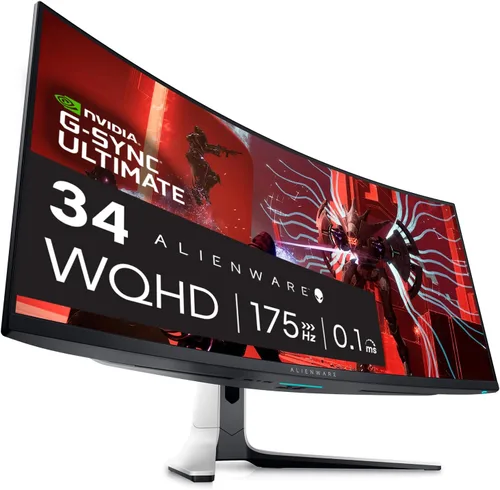 Alienware - Monitor curvado para juegos Quantom Dot-OLED AW3423DW de 34.18 pulgadas, 3440 x 1440 píxeles a 175 Hz, curvatura 1800R, verdadero 0.1 ms