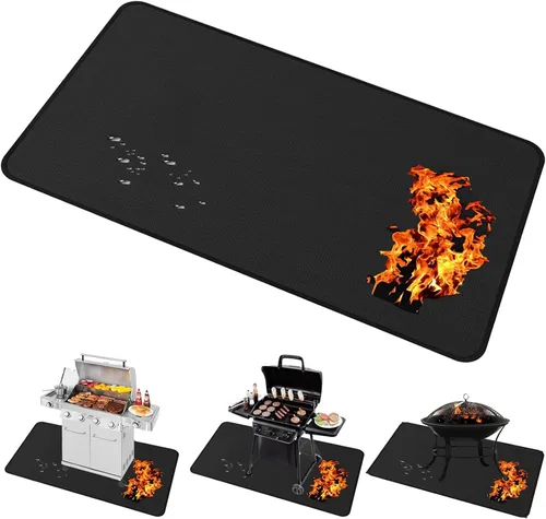 Miniatura 9 de Brinman Tapete para debajo de la parrilla, tapete protector de aceite absorbente de alta calidad de 36 x 48 pulgadas para terraza y patio, tapete