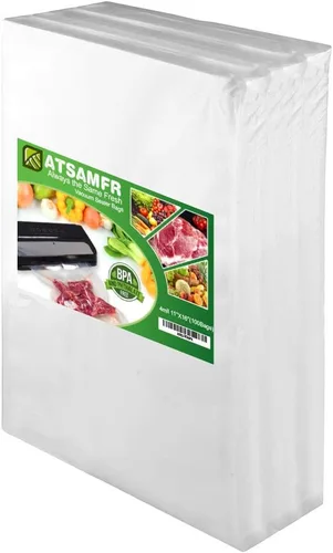 Bolsas de alimentos selladoras al vacío de 4 mil de 100 galones de 11 x 16 pulgadas sin BPA, resistentes, ideales para almacenamiento de aspiradora