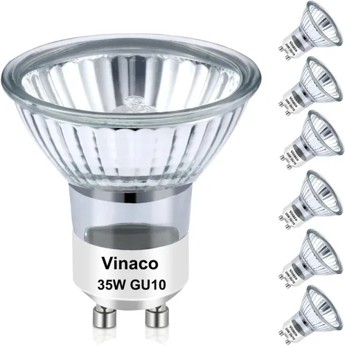 Miniatura 10 de Vinaco - Bombilla halógena GU10+C 120 V 25 W de larga duración, bombilla para calentador de velas de 25 vatios, luz blanca cálida 2800K, intensidad