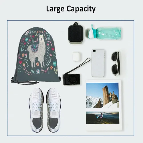 Miniatura 3 de Beabes Bolsas con cordón de llama, mochila y bolsa de gimnasio con cordón, Multi-a178, Mochilas de viaje