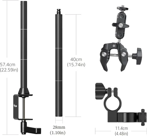 Miniatura 7 de JUSMO LS15 Pro Soporte de Escritorio para Cámara, Plataforma de Montaje de Cámara Aérea de Aluminio, Poste de Mesa Multidispositivo para Montar