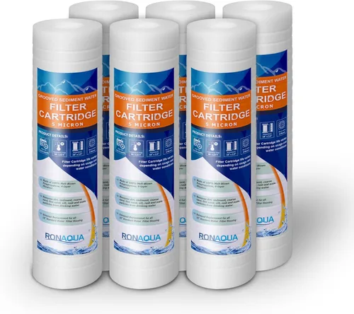 Ronaqua - Cartucho de filtro de agua de sedimentos ranurados de 10 x 2.5 pulgadas, cuatro capas de filtración, elimina arena, suciedad, limo, óxido,