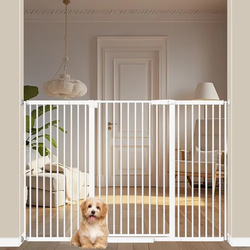 Miniatura 12 de WAOWAO 40.55 pulgadas extra alta 1.37 pulgadas, espacio ultra estrecho de 61.61-69.49 pulgadas, puerta extra ancha para perros, mascotas, bebé, Negro
