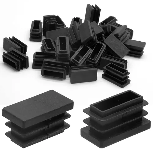 Miniatura 8 de Piutouyar Tapas rectangulares de tubo, inserto de enchufe de plástico, tapa de extremo negra para inserto de orificio de tubo, vallas, protección