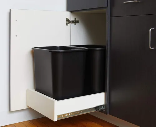Miniatura 3 de United Solutions Cubo de basura de 7 galones / 28 cuartos de galón, se adapta debajo del escritorio y espacios pequeños y estrechos en comerciales