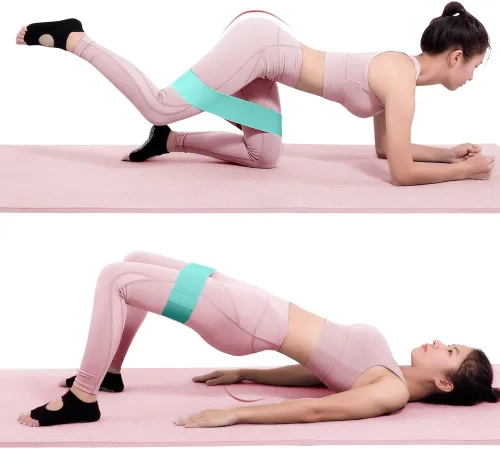 Miniatura 2 de Bandas de resistencia de tela, bandas elásticas de diferentes niveles, bandas moldeadoras de cadera y piernas, adecuadas para yoga, rehabilitación
