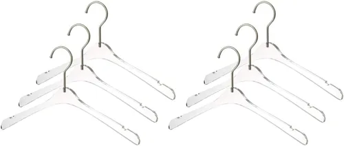 Miniatura 4 de YBM Home Perchas acrílicas transparentes hechas de acrílico transparente para un aspecto y tacto lujosos para armario, perchas de ropa organizan
