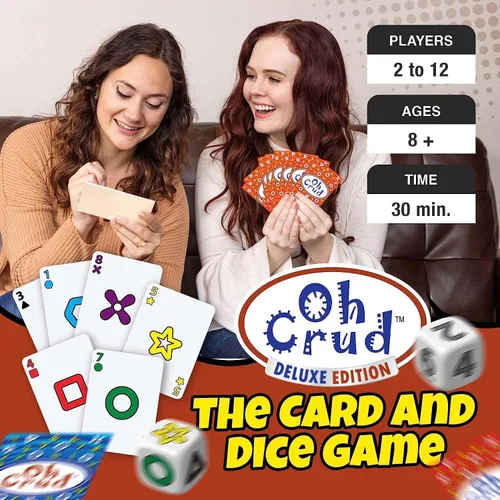 Miniatura 2 de Oh Crud Deluxe Edition: Mazos Rojos y Azules para 2 a 12 Jugadores: Un Juego de Cartas y Dados de Bazas (Principalmente). Juego Familiar