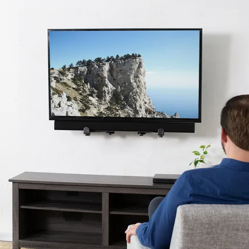 Miniatura 4 de VIVO Soporte de barra de sonido de acero con base antideslizante, TV montado sobre o debajo de la pared, se adapta a la mayoría de patrones VESA
