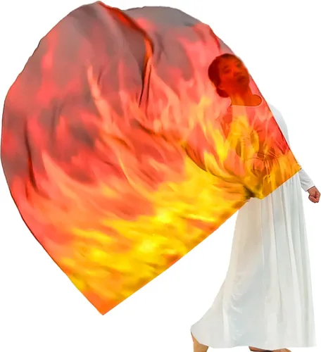 Miniatura 13 de Wuchieal Bandera de alabanza de 55" de 1 pieza con poste escalable, bandera de adoración Semicírculo Alas de Ángel de Adoración para Danza
