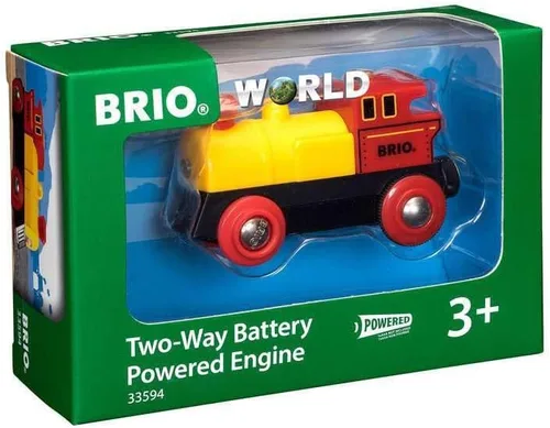 BRIO 33594 World Motor de dos vías a batería - Juguete interactivo de tren para niños Se ilumina Funciones de avance y retroceso Gran regalo de
