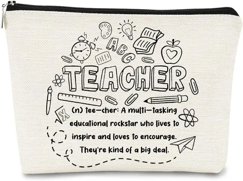 Miniatura 6 de Regalos para Profesores Bolsa de Maquillaje - Bolso de Supervivencia para Profesores Boho Sunshine, Bolso de Cosméticos, Regalos de Cumpleaños
