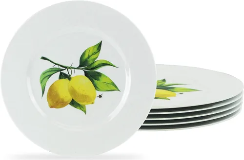 Calypso Basics - Juego de 6 platos de ensalada de melamina de 8.5 pulgadas, sin BPA, no tóxicos, resistentes a roturas, aptos para lavavajillas,