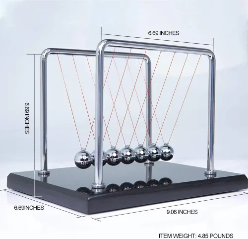 Miniatura 3 de CERROPI Bolas de equilibrio Newton Cradle, péndulo Newton con 7 bolas, bola clásica de Newton, artilugio de ciencia física Juguetes y accesorios