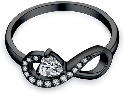 Miniatura 22 de Anillo Jo Wisdomo de compromiso. de plata esterlina, con corazón e infinito, anillo de amistad, para ella