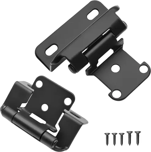 Miniatura 19 de Bisagras para puertas de gabinete de cocina de 3/8 pulgadas, paquete de 4 pares de bisagras de gabinete semiocultas negras, bisagras de puerta