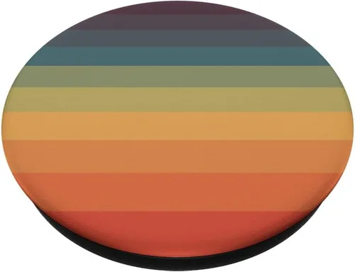 Miniatura 2 de PopSockets - Agarre y soporte para teléfonos y tabletas, diseño retro de rayas, color arco iris
