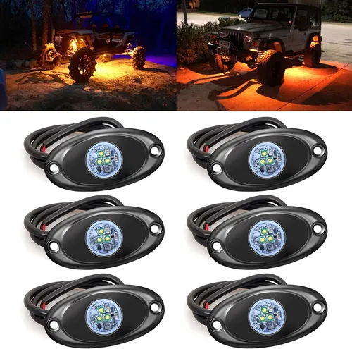 Miniatura 12 de Luz LED de 4 cápsulas para Jeep, ATV, SUV, todoterreno, coche, camión, barco, mapa, luces de carga, bajo la carrocería, luz LED de neón, Blanco