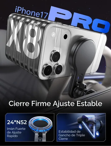 Miniatura 5 de LISEN Cargador de Coche MagSafe de 15W, [Carga Estable y Rápida] Cargador Magnético Inalámbrico para Coche, Cargador de Soporte Telefónico