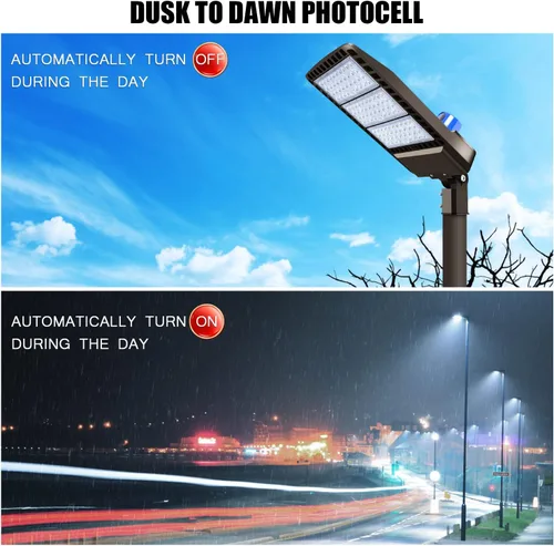 Miniatura 4 de Juyace Luz LED de estacionamiento de 300 W, montaje deslizante, montaje del atardecer al amanecer, iluminación exterior, inundación exterior