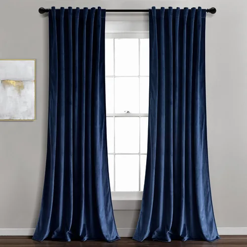 Miniatura 14 de Lush Decor Prima Velvet - Par de paneles de cortinas para ventana con pestaña trasera y bolsillo para cortinero, 84 pulgadas de largo x 54 pulgadas