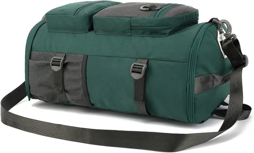 Miniatura 7 de Bolsa de gimnasio Kalesi con compartimento para zapatos, mochila de lona de 4 vías impermeable para viajes, deporte, senderismo, portátil, Verde