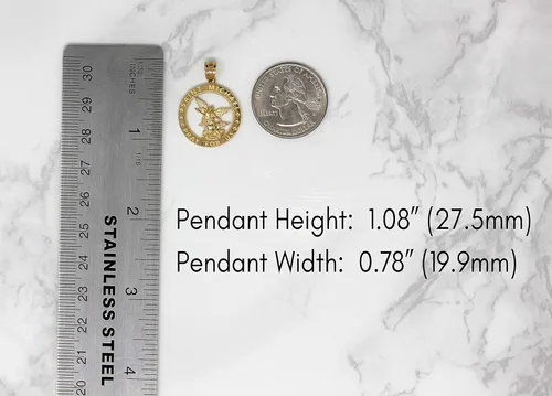 Miniatura 2 de CaliRoseJewelry Colgante redondo de oro de 14 quilates con dije de San Miguel Pray for Us