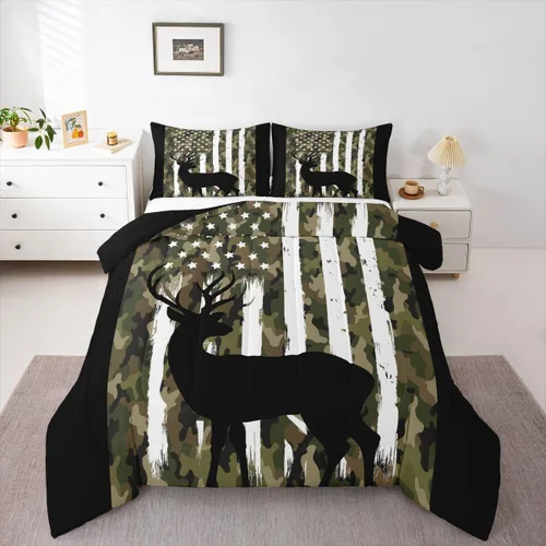 Miniatura 30 de Erosebridal Juego de ropa de cama de oso marrón, juego de edredón de animales de safari en el bosque, acuarela con relleno de edredón de vida