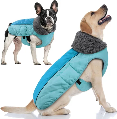 Miniatura 25 de Doglay Abrigo para Perro, Chaqueta Impermeable para Perro Abrigo de Invierno para Mascotas para Clima Frío con Cuello Peludo Grueso, Chaqueta