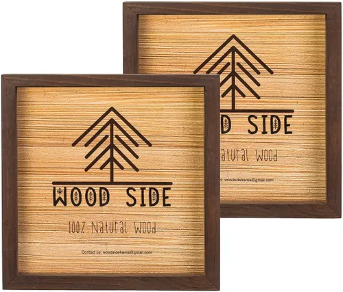 Miniatura 24 de Marcos de fotos de madera negra de 8 x 10 pulgadas, juego de 2 – 100% madera maciza ecológica natural con bordes gruesos para montaje en pared
