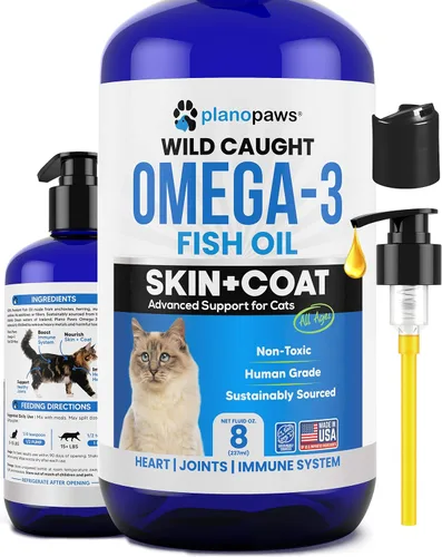 Aceite de pescado Omega 3 para gatos, mejor que el aceite de salmón, vitaminas y suplementos para gatitos y gatos, tratamiento de la caspa de gatos,
