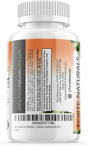 Miniatura 3 de 100 suplementos de zinc especialmente formulados para estómagos sensibles, vitaminas para adultos, suplemento diario vegano de 50 mg, sin OMG