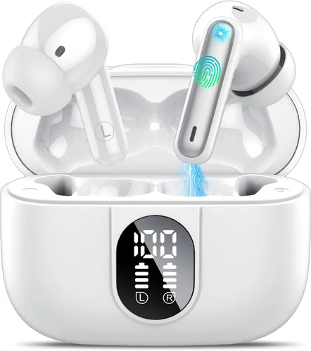 Miniatura 12 de Auriculares inalámbricos, auriculares Bluetooth 2025 5.3 HiFi estéreo, auriculares intraurales de 40 horas de reproducción, auriculares Bluetooth