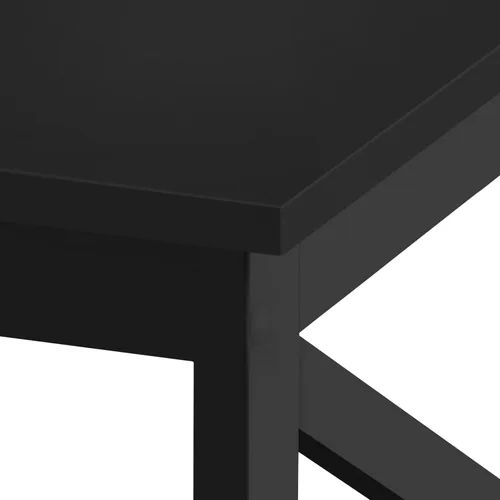 Miniatura 8 de Yaheetech Mesa de centro negra de madera de 2 niveles con estante de almacenamiento para sala de estar, mesa de cóctel con diseño en X, muebles