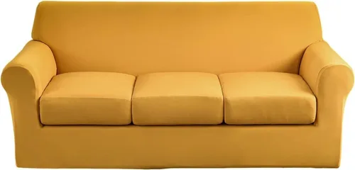 Miniatura 39 de Fundas elásticas para sofá de 1/2/3 cojines, funda estampada con fundas de cojín de asiento separadas, fundas de sofá lavables, protector de muebles