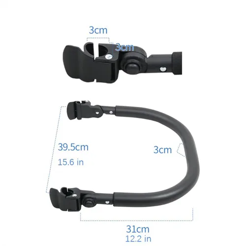 Miniatura 5 de Barra de parachoques ajustable para cochecito compatible con YOYO2 YOYO3 Stroller (piel sintética)