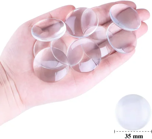 Miniatura 2 de HAUTOCO 27 piezas de cabujones de cristal transparente de 1.378 in, azulejos de cabujón de cúpula de vidrio de 1 3/8 pulgadas, redondos