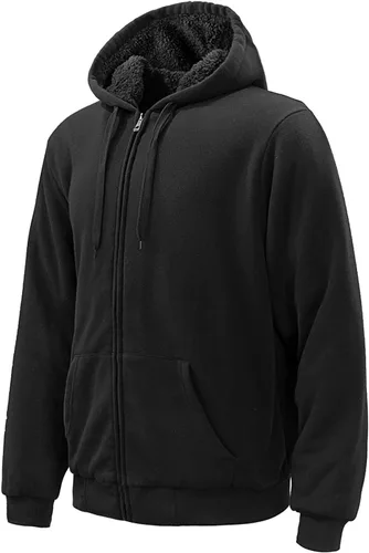 Miniatura 2 de GEEK LIGHTING - Sudaderas con capucha para hombre, de forro polar grueso, con cierre completo y forro de Sherpa grueso
