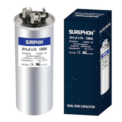 Miniatura 21 de Condensador de 5 Mfd 370V/440V Condensador de Funcionamiento y Arranque Ovalado para Motor de CA o Arranque de Ventilador y Bomba de Calor Fría