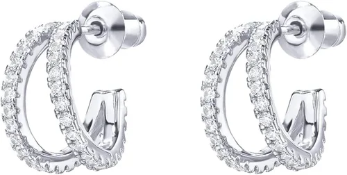 Miniatura 3 de PAVOI - Aretes de medio aro de plata de ley tipo Huggie chapados en oro rosa, blanco y amarillo de 14 quilates.