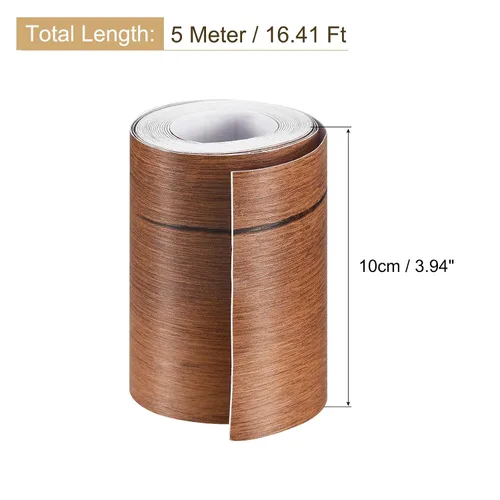 Miniatura 2 de uxcell Cinta de grano de madera, 3.94 pulgadas x 16.41 pies, adhesivo de papel de pared autoadhesivo para pared, esquina, mesa, puerta, sofá, rojo