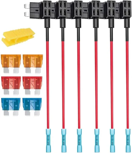 Miniatura 6 de Gebildet 12 V 24 V, Portafusibles Add-a-Circuit Micro 2 con terminales de contracción térmica, soporte de cuchilla tipo clavija con arnés de cables