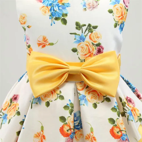 Miniatura 4 de COMISARA Vestidos de flores para niñas 2-9T, vestidos de fiesta de concursos de Pascua
