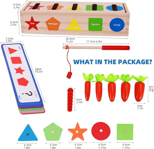 Miniatura 2 de Montessori para niños pequeños, caja magnética de clasificación de formas de color, juguetes de aprendizaje temprano, juguete educativo de madera