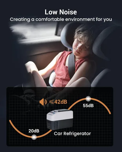 Miniatura 4 de Refrigerador portátil para automóvil, refrigerador de 12 voltios, diseño delgado, 0℉ ~ 50℉, enfriador eléctrico de 17 cuartos (16 L), enfriador