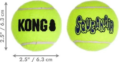 Miniatura 3 de Pelotas de tenis KONG Air Dog SqueakAir para perros, tamaño mediano (paquete de 6)